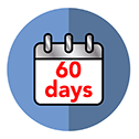 Illustrated icon of a calendar showing 60 days